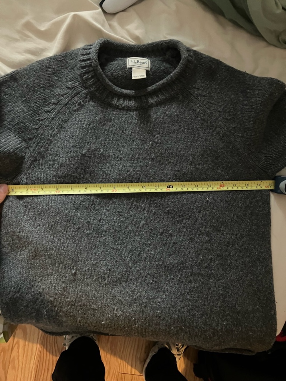 L.L. Bean Charcoal Wool Sweater - Picture 4 of 6